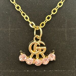 GUCCI Authentic Gold and Pink Charm Pendant for Necklace
